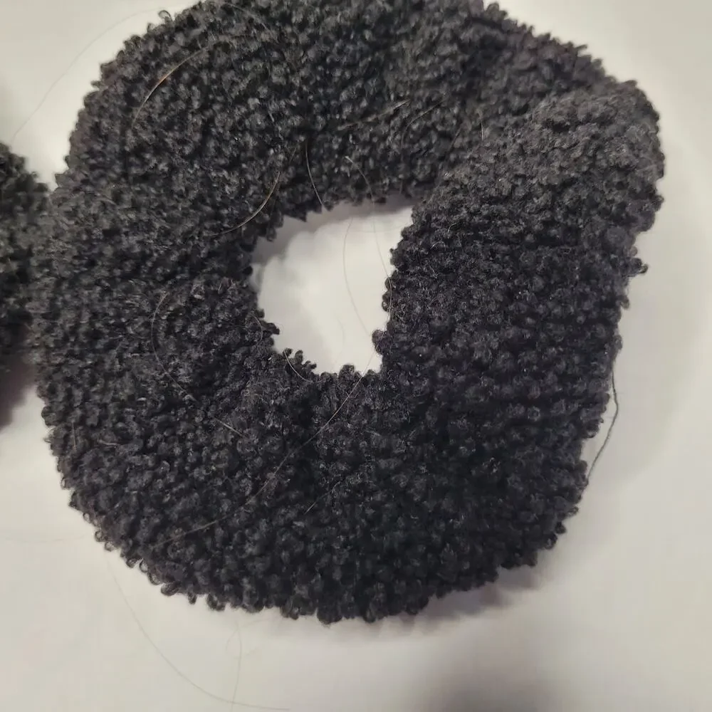Chic Black Fabric Scrunchies & Hair Tie Accessory Set